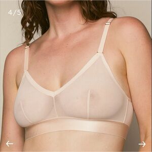 NWT-Harper Wilde Luxe Mesh Triangle Bralette in Pearl